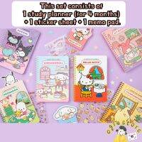 [COD]Sanrio Studyplanner 4Months Sticker Memopad SET Study Planner Sanrio Notebook Sanrio Sticker Notepad Kuromi Pochacco Mymelody Pompompurin Heltty Cinamoroll เครื่องเขียนเกาหลี Oglestore