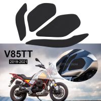 สำหรับ Moto Guzzi V85TT V 85 TT V85tt 2019-สติกเกอร์ป้องกันแผ่นกันลื่นถังน้ำมันเชื้อเพลิงสำหรับรถมอเตอร์ไซค์รูปลอกที่ยึดเข่าด้านข้าง