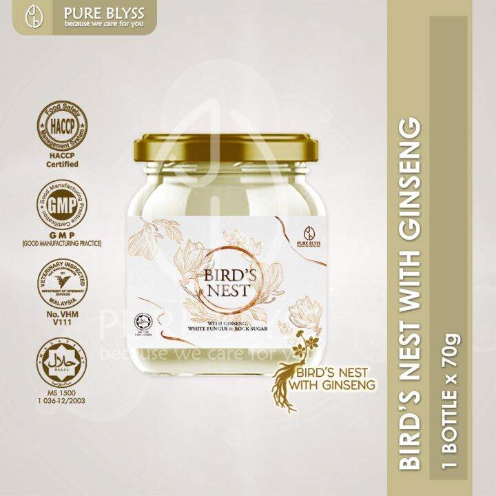 PURE BLYSS [HALAL] Bird's Nest with Ginseng Honey White Fungus & Rock Sugar Pati Sarang Burung