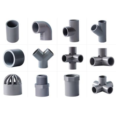 ☞✆ Gray ID 20/25/32mm PVC Pipe Connector PVC Straight Elbow Tee Joints Aquarium Pipe Fittings Home DIY Tube 3 4 5 6 Ways Joints