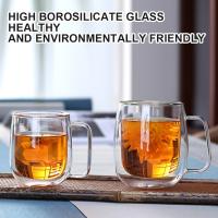 【CW】►▲✢  250/350ml Wall Glass Cup Borosilicate Mug Resistant Cold Drink Cups Mugs Transparent