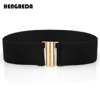 【CW】 Women Wide Elastic Waist Belt Hengreda Dress Belt Accessories Stretch Elastic Wide Corset Waist 2019 Metal Buckle