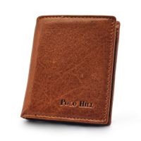 POLO HILL Mens Genuine Leather Small Bifold Wallet M-PHW-6060-C