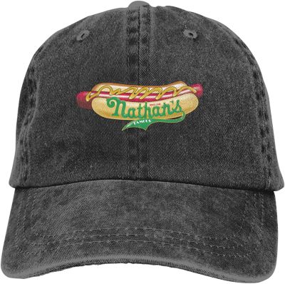 Nathans Hot Dog Trucks Cotton Hat Funny Cowboy Hat Baseball Caps Black
