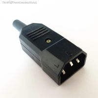 ۞ 1PC 10A 250V Black IEC C14 Male Plug Rewirable Power Connector 3 pin ac Socket