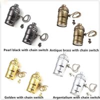 【YF】♚  5PCS Lamp Socket E27 E26 Bulb Base Holder With Pull Chain Swith And Knob