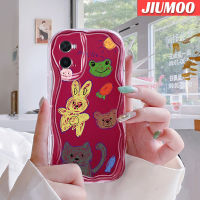 เคส JIUMOO สำหรับ OPPO A96 A76เคส A36รูปหมีแมวการ์ตูนลายกบดีไซน์ใหม่ขอบคลื่นเนื้อครีมนิ่มเคสเคสมือถือกันกระแทกแบบใสนุ่มฝาครอบป้องกันโปร่งใสลายกล้องถ่ายรูปเรียบง่ายอ่อนโยน