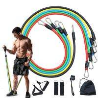 【DT】hot！ 11pcs Resistance Bands with Yoga Pilates and Gym Exercises for Men   Muscle Training Elastic