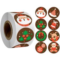 【CW】 100 500pcs 2.5cm Christmas Stickers Round Label Stickers For Festival Party Gift Decoration Packaging sealing Label Stickers