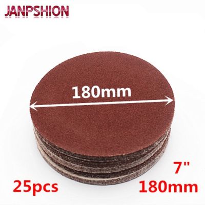 JANPSHION 25pcs 7" 180mm Peel &amp; Stick Sandpaper Sanding Disc for Sander with Grit 60 80 120 180 240 320 400 600 800 1000 1200 Cleaning Tools