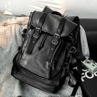 [COD] Wholesale and retail mens backpack all-match casual trendy male college student school bag computer leather