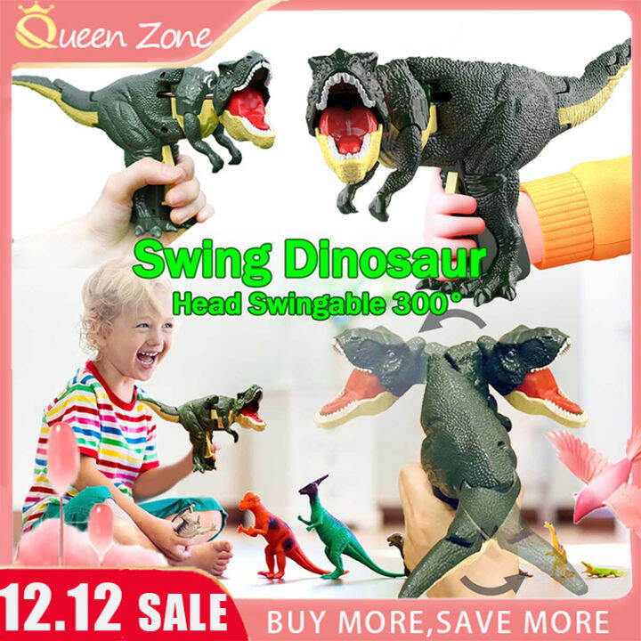 Pressing Dinosaur Toy, Plastic Handoperated Swing Dinosaur Toys, Gift