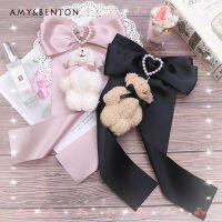 Hair Accessories for Women Japanese Style Sweet Cute Pearl Drill Buckle Girl Hair Pin Furry Bear Oversized Bow Tie Hair Clip