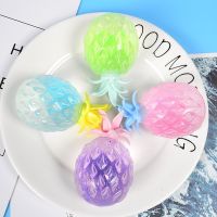 【LZ】▼✔  NEW Gold Powder Pineapple Ball Squish Anxiety Stress Relief Vent Toy Maltose Funny Novelty Stop Stress Squeeze Toys for Children
