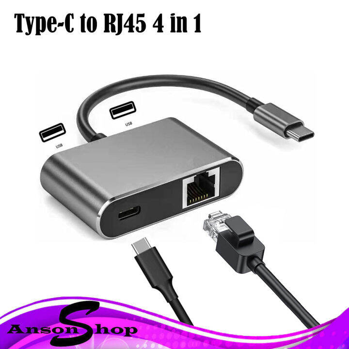 USB C to Gigabit Adapter with Power Supply, 1000MBPS Type C PD