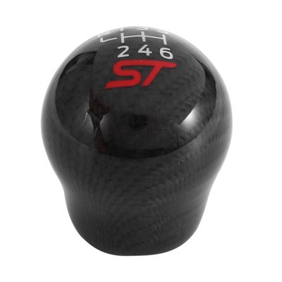 1 Piece 6 Speed Car Racing ST Carbon Fiber Gear Shift Knob Replacement Parts Accessories for Ford Focus ST RS Fiesta ST