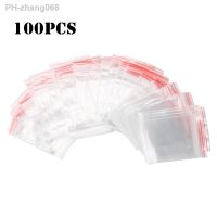 100Pcs Clear Plastic Bag Mini Transparent Sealed Storage Pouch Reusable Multifunctional Sealing Bag for Jewelry Beads Vitamins