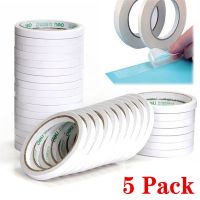 5 Gulungan Pita Perekat Dua Sisi Putih Super Kuat Dua Self Adhesive Tape untuk Rumah DIY Kerajinan Alat Kantor