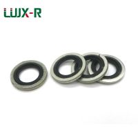 LUJX-R Carbon Steel Galvanizing+NBR Combined Bonded Washer BS/A Rubber Gasket Rings G1/8 G1/4 British System/BSP Screw Plug Seal Nails Screws  Fastene