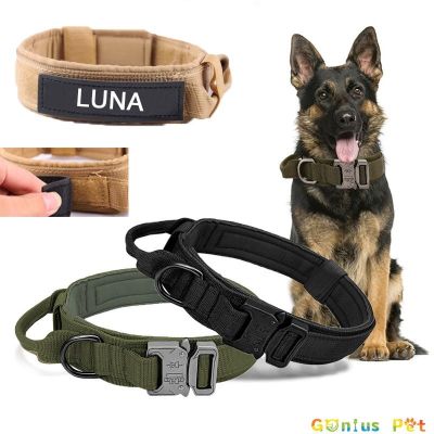 [HOT!] Military Tactical Dog Collar Durable German Shepherd For Medium Large Outdoor Walking Training Free Custom Velcro Pet Supplies