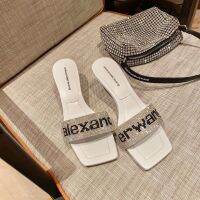 Aalexander Wang รองเท้าส้นสูง สายคล้องข้อเท้า ประดับเพชรเทียม