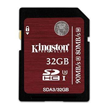 เมมโมรี่การ์ด Kingston 32GB SDHC U3 90mb 80mb (SDA3/32GB) - รับประกันตลอดอายุการใช้งาน