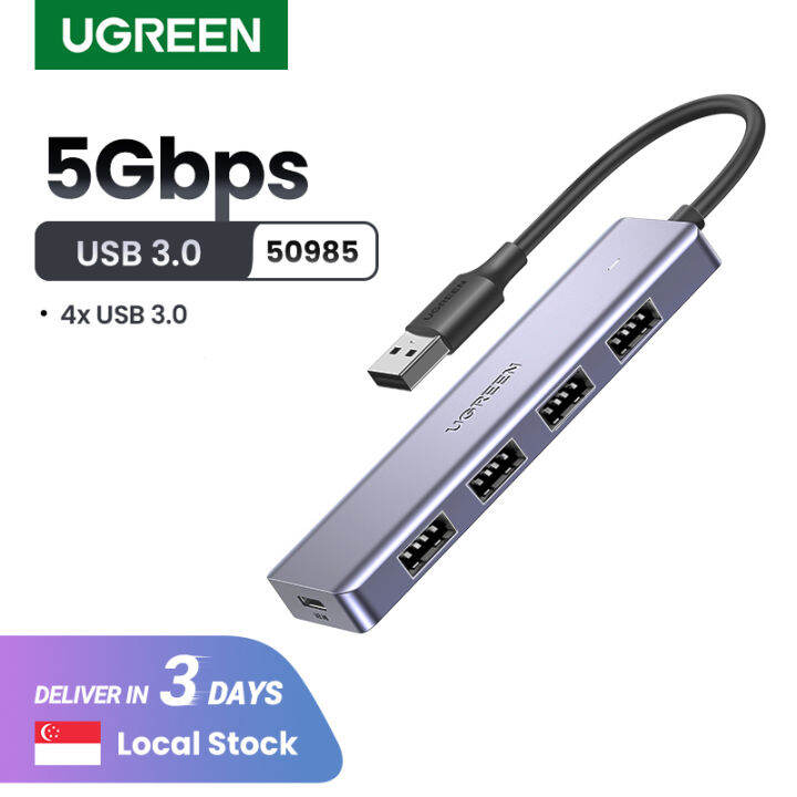 UGREEN 4Port USB 3.0 Hub, Ultra Slim HighSpeed USB Splitter Portable