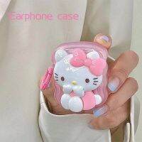 กล่องชาร์จเคสหูฟัง Sanrio Hello Kitty น่ารักป้องกันคลื่น3D ความคิดสร้างสรรค์สำหรับ Airpods1 2 3 Pro 2