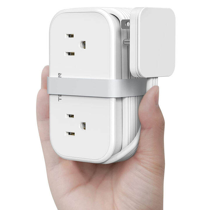 Cruise Essentials, Small Travel Power Strip, TESSAN 3 ft Flat Plug