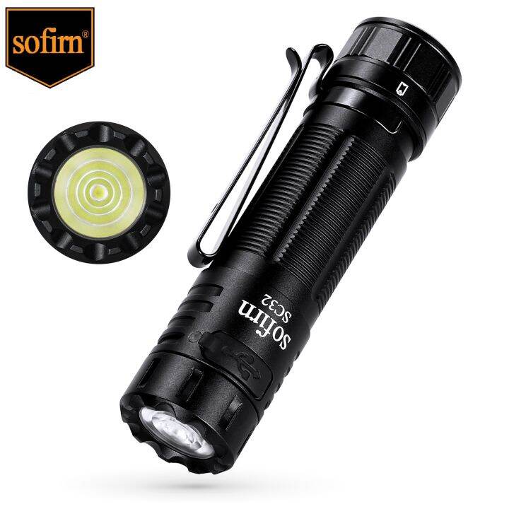 Sofirn SC32 18650 Powerful LED Flashlight USB C Rechargeable 1900lm ...