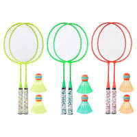 Children Badminton Racket with 2 Balls Set Fluorescent Colors Badminton Rackets Outdoor Sports Game Kids Boys Girls Toy