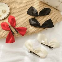 Korean 2Pcs Bow Hairpin for Women Girls Fashion Headdress Hairgrips Cute Back Head Top Clip Female Hair Accessories Hair Accessories