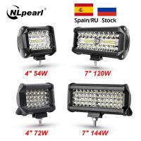 หลอดไฟหน้ารถ Nlpear ไฟ LED Flood Combo สปอตไลท์แอลอีดีบาร์ออฟโร้ด12V 24V สำหรับรถบรรทุกรถยนต์ SUV 4WD 4X4เรือ ATV Barra LED ไฟหน้า