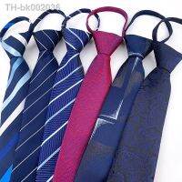 ☋♦ 7cm Mens Tie Pre-tied Business Wedding Easy Wear Neck Tie Zipper Pre-tied Korean Style Striped Design Women Necktie Men Black