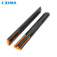 CXHIIA Furniture Hardware 45mm 3-Fold Soft Closing Ball Bearing Drawer Slide