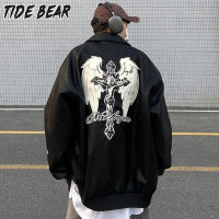 TIDE BEAR เสื้อแจ็กเก็ตผู้ชายแจ็คเก็ตหนังสำหรับทั้งหญิงและชาย National อินเทรนด์วินเทจ