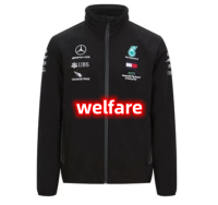 เสื้อแจ็คเก็ตผู้ชายแบบมีปกตั้งความร้อนสำหรับ F1ชุดแข่งรถฤดูใบไม้ร่วงและฤดูหนาวแปรงขนแกะ