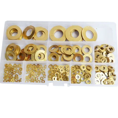 Brass Flat Washer Metal Plain Meson Seal Gasket Set Assortment Kit M2 M2.5 M3 M4 M5 M6 M8 M10 M12 M14