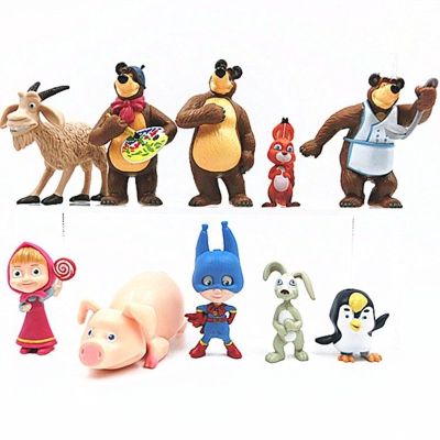 ของเล่นฟิกเกอร์ Masha and the bear 10 ชิ้น