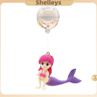 Shelleys เครื่องประดับตู้ปลาลอยน้ำ,ตกแต่งตู้ปลาทรงนางเงือกชายหาดจี้เล็กจี้หัตถกรรมภูมิทัศน์ที่สร้างสรรค์