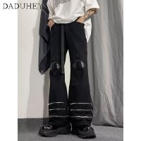 DaDuHey Mens Fashionable Hiphop Zipper Jeans 2022 New plus Size Trend Fashion Straight Wide-Leg Pants