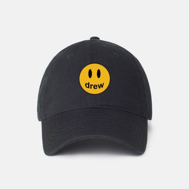 2023-new-fashion-drew-smiling-face-justin-bieber-same-high-street-hat-baseball-cap-men-and-women-new-peaked-sun-vi-contact-the-seller-for-personalized-customization-of-the-logo