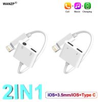 2 IN 1 Audio OTG Adapter For iPhone Lightning To 3.5 mm Jack Adaptador Type C Audio Charging Cable Converter Phone Accessories Cables