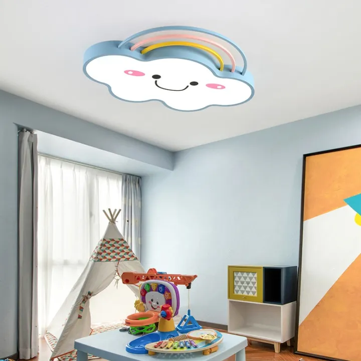 Led Ceiling Lamp Modern Cartoon Rainbow Cloud Baby Girl Children Kids Room Light Lights For Bedroom Nursery Roof Lazada Ph - Baby Boy Bedroom Ceiling Light
