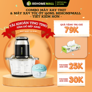 Combo máy xay thịt và máy xay tỏi ớt 160ml BEHOMEMALL - Tiết kiệm hơn