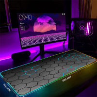 เรขาคณิตขนาดใหญ่ RGB Gamer M Ousepad แผ่นรองเม้าส์เล่นเกม Mousepads LED แป้นพิมพ์เสื่อส่องสว่างโต๊ะแผ่นแผ่นรองเมาส์สำหรับเกม PC เสื่อ