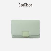 №◘☢ Seagloca ใหม่ กระเป๋าสตางค์หนัง ใบสั้น มีซิปสามทบ สไตล์เกาหลี เรียบง่าย สําหรับผู้หญิง No.1337