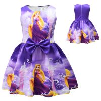 2023 Childrens Skirt Enchanted Rapunzel Purple Princess Skirt Girls Dress Son Skirt Birthday Gift For Kids Flower Dresses