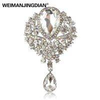 【YF】 WEIMANJINGDIAN Brand Large Rhinestones Diamante Teardrop Wedding Brooch Pins Jewelry Assorted Colors