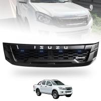 กระจังหน้า หน้ากระจัง มีไฟ LED สีขาว รุ่น อีซูซุ ดีแม็กซ์ ISUZU D-MAX DMAX ปี 2012 - 2014 สีดำด้าน โลโก้เล็ก โครเมี่ยม 1 ชิ้น